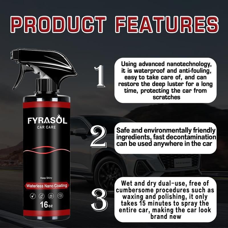 Fyrasol Ceramic Coating Spray – 3 - In - 1 Waterless Wash & Gloss Protector Wax Car Paint Polishing - DBCLEANS