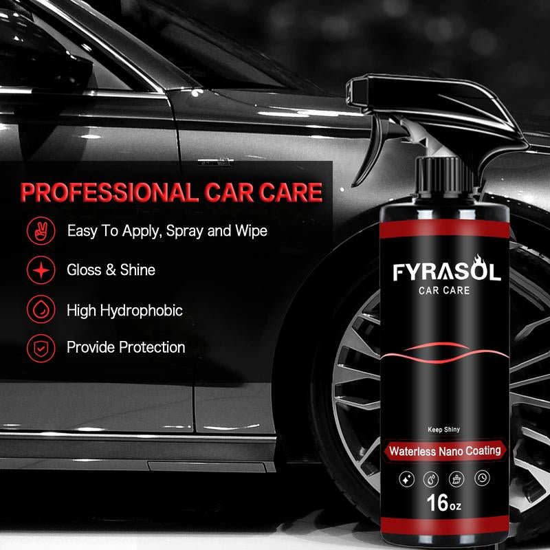 Fyrasol Ceramic Coating Spray – 3-In-1 Waterless Wash & Gloss Protector Wax Car Paint Polishing Car Paint Waxing
