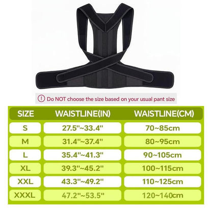 Posture Corrector Brace – Adjustable Back Support for Men & Women - Vymanel