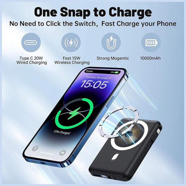 Super Fast Charging Magnetic Wireless Power Bank Magnetic Portable Chargers - Vymanel