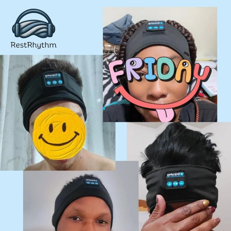 Restrhythm Sleep Headphones Bluetooth - Adjustable Wireless Headband - Fast Charging Headset with Noise Isolating Earbud - Comfort for Rest, Workouts & Travel - Vymanel