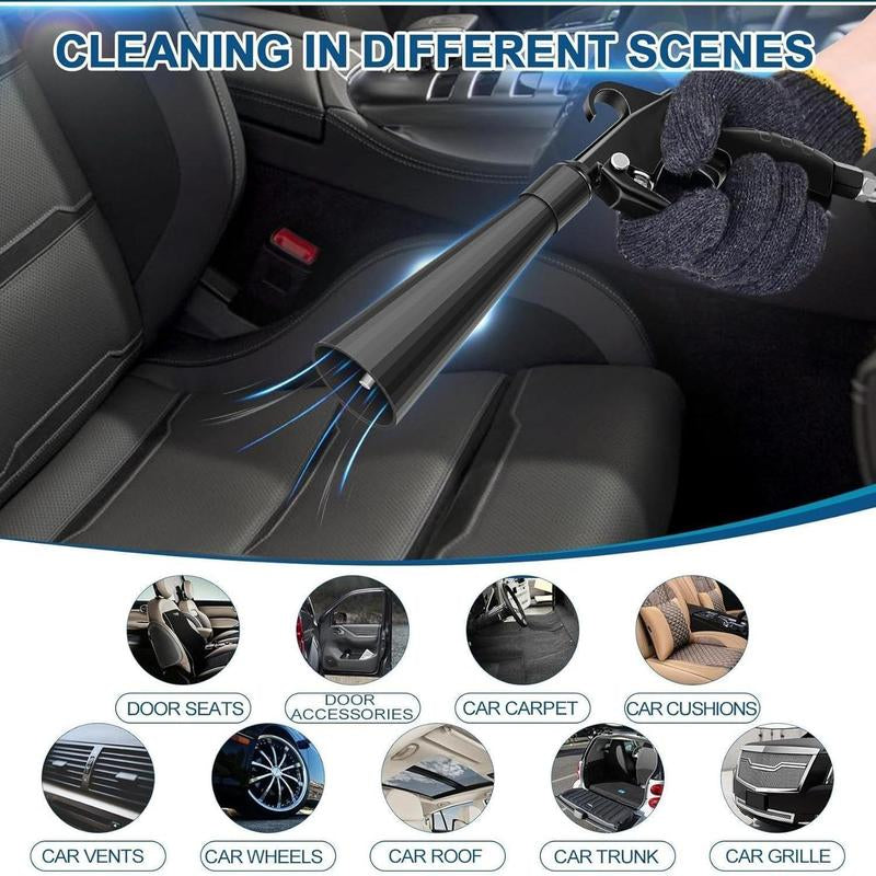 High Pressure Car Interior Cleaning Gun Interior Dryer Hair Dryer Car Detail Gun Fast Drying Blows Away Dust and Dirt Using Air