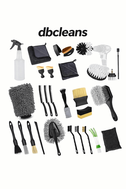 Ultimate 28-Piece Car Detailing Kit - Comprehensive Brush Set for Interior & Exterior Care
