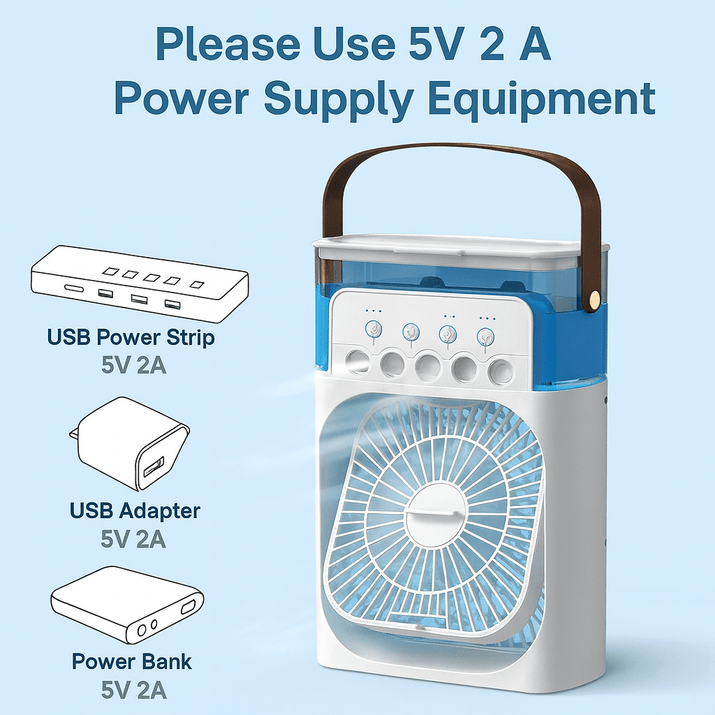 VYMANEL FrostBreeze Mini™ – Instant Cooling Portable Water/Ice Fan - Vymanel