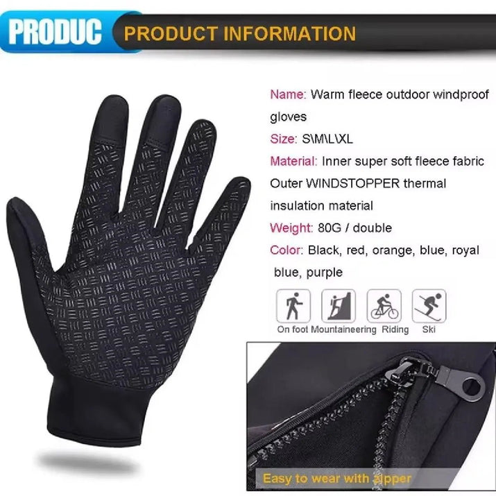 Touchscreen Warm Gloves Outdoor Cycling Driving Motorcycle Waterproof Cold Gloves Windproof - Vymanel