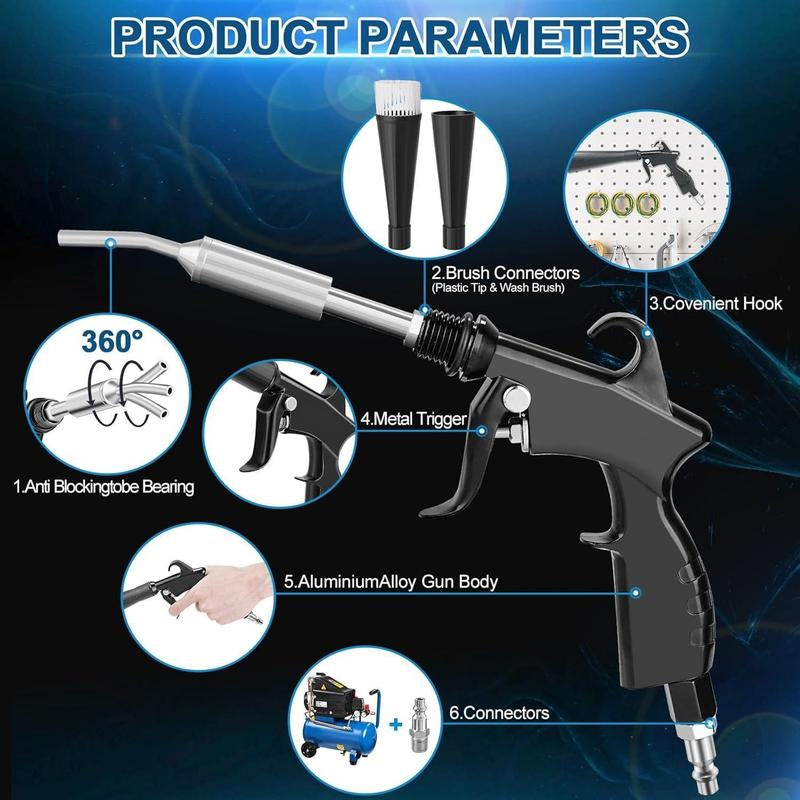High Pressure Car Interior Cleaning Gun Interior Dryer Hair Dryer Car Detail Gun Fast Drying Blows Away Dust and Dirt Using Air