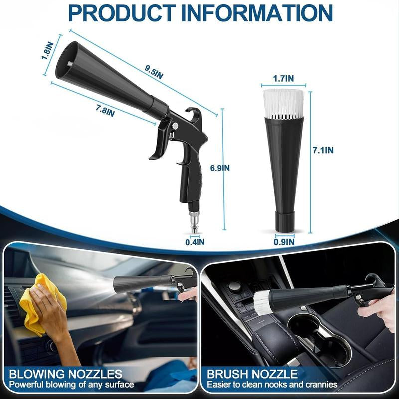High Pressure Car Interior Cleaning Gun Interior Dryer Hair Dryer Car Detail Gun Fast Drying Blows Away Dust and Dirt Using Air