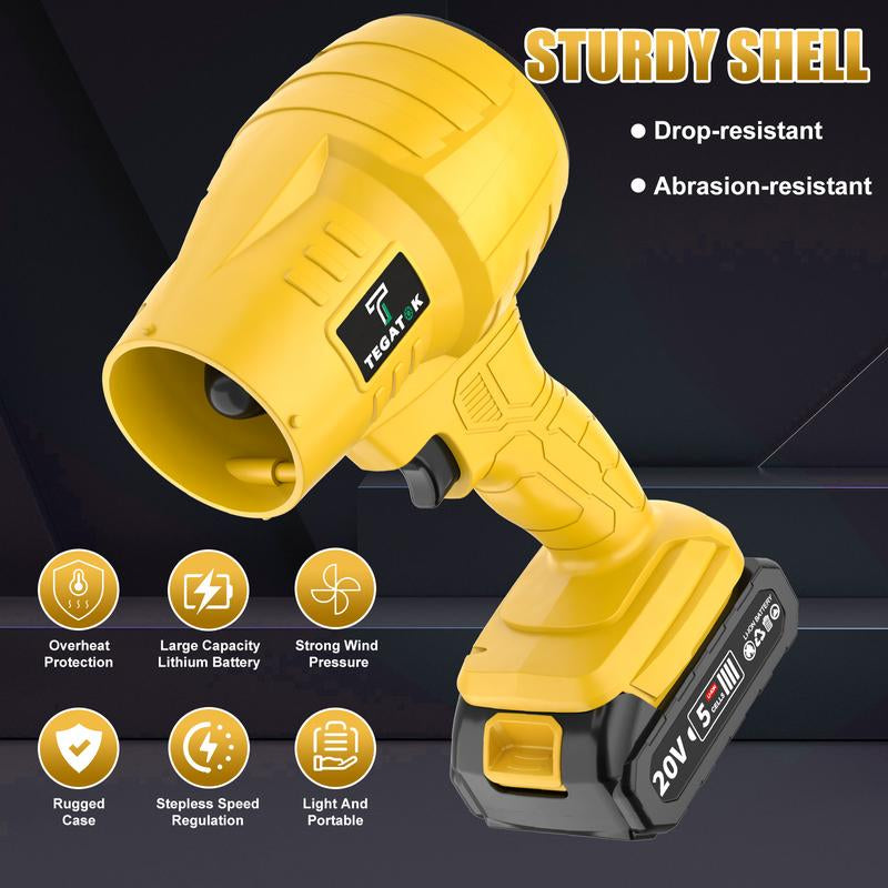 Cordless Turbo Jet Blower, 20000RPM Electric Cordless Leaf Blower, 20V 2.0AH Battery Jet Dry Blower, High Pressure Air Blower, Jet Blower Car Dryer, Hand Held Snow Blower, Home Outdoor, Blowing Leaves and Dust