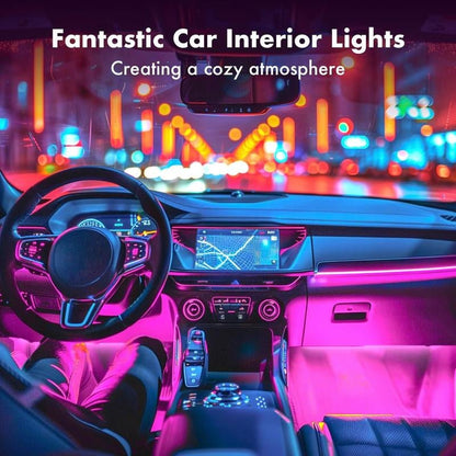 Car LED Lights Smart App Control Color Music Mode 4Pcs Strip Lights - Vymanel